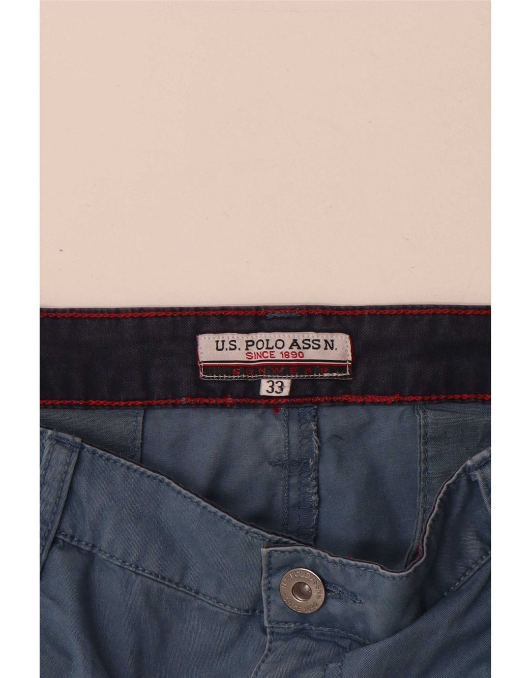 Polo Assn. Pantaloncini chino da uomo W33 in cotone blu medio