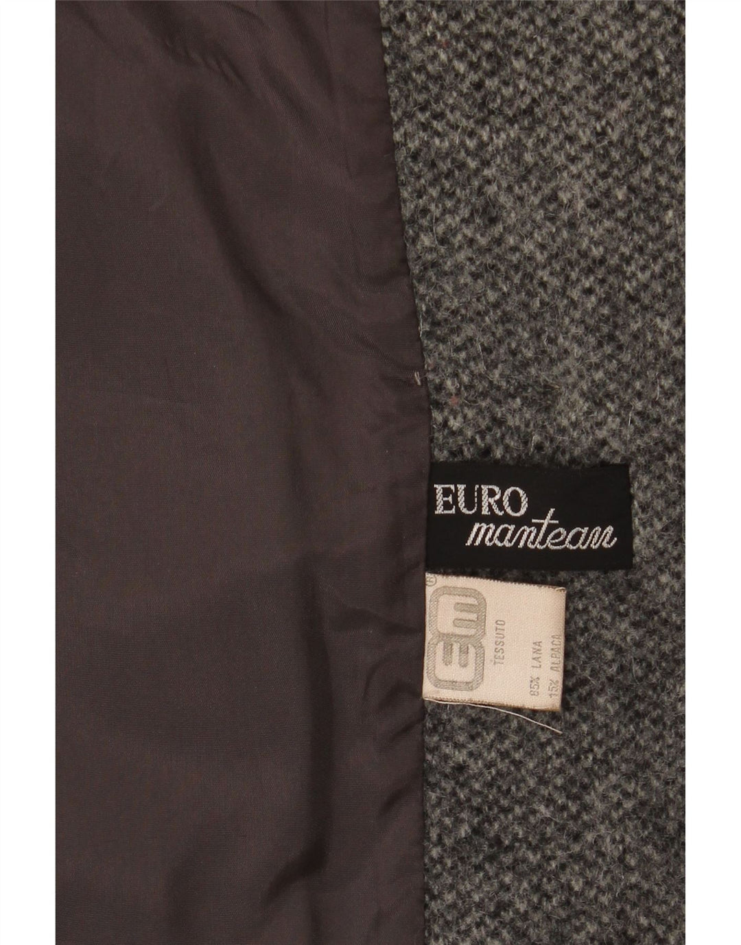 Cappotto doppiopetto vintage da donna UK 16 grande lana grigia