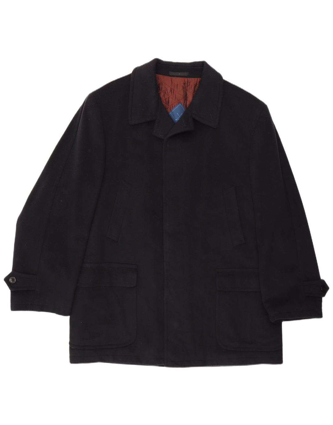 Cappotto Uomo VINTAGE IT 52 XL Blu Navy Cashmere