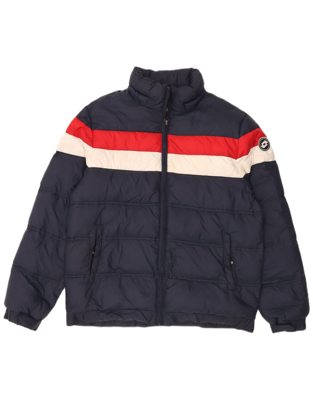 Giacca imbottita da uomo LOTTO UK 40 Large in nylon color block blu navy