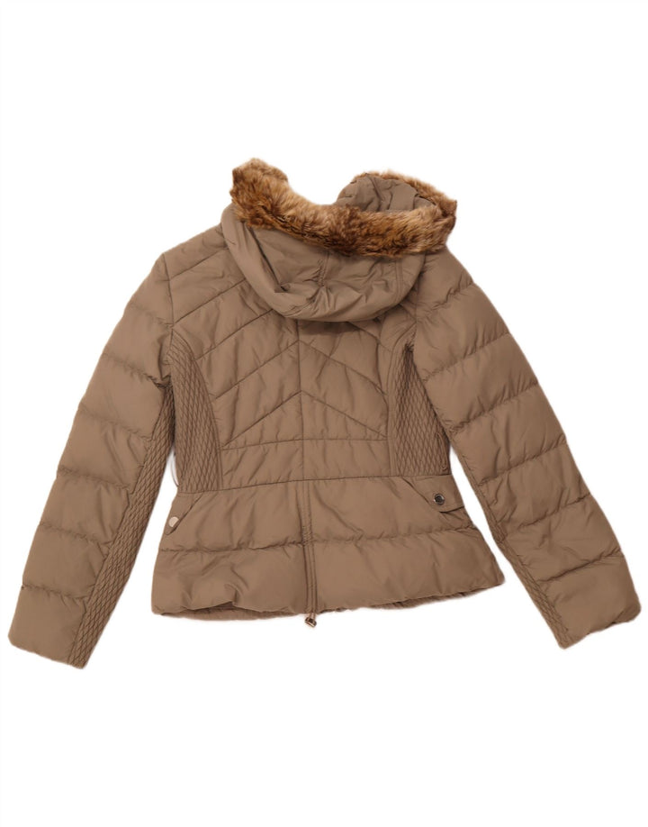 Giacca imbottita con cappuccio da donna KAREN MILLEN UK 12 Poliammide beige medio