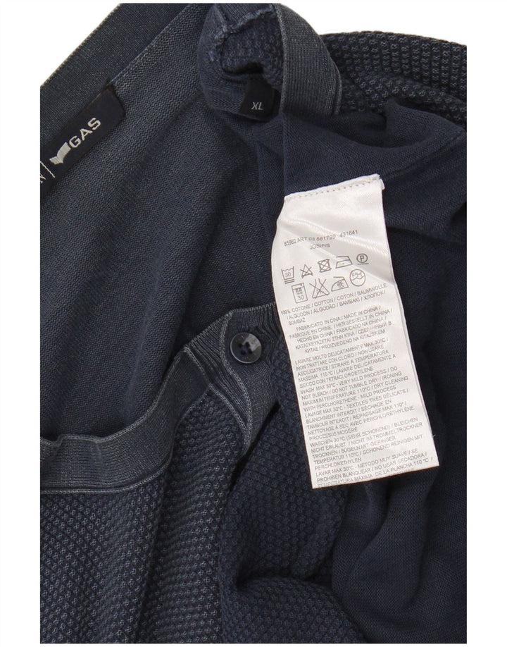Maglione maglione girocollo da uomo Gas XL in cotone blu