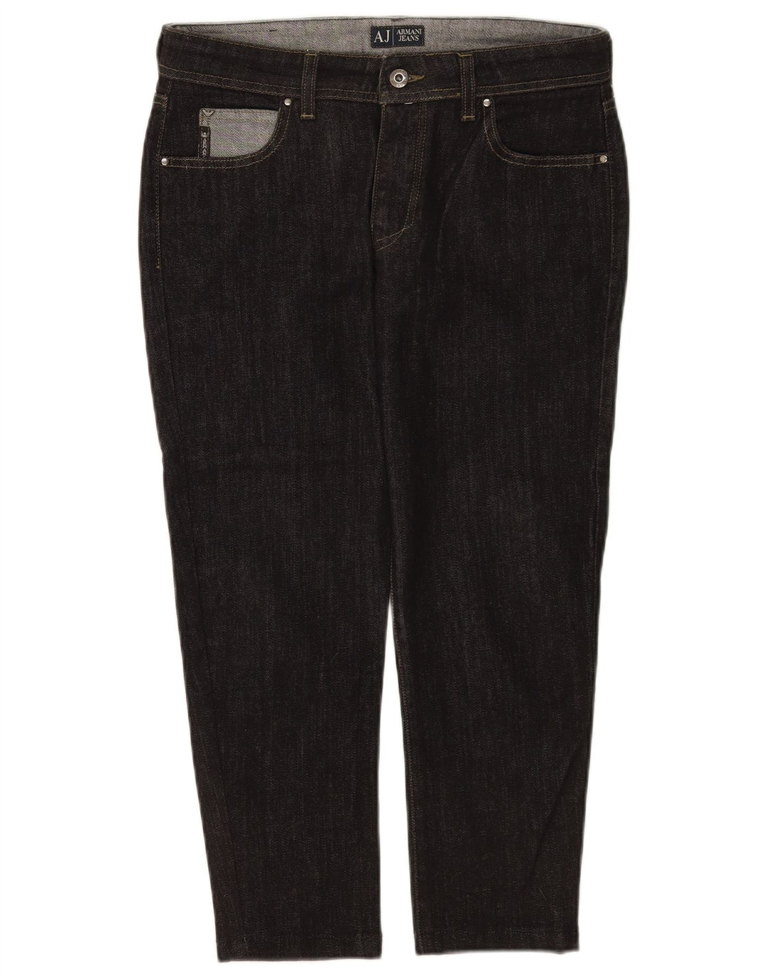 Jeans cropped da donna Armani W29 L23 cotone nero
