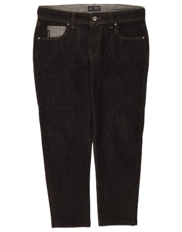 Jeans cropped da donna Armani W29 L23 cotone nero