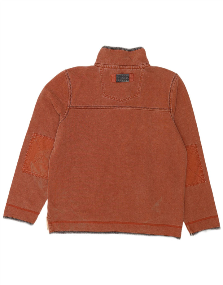 Felpa da uomo con collo con zip Fat Face, maglione, cotone marrone medio