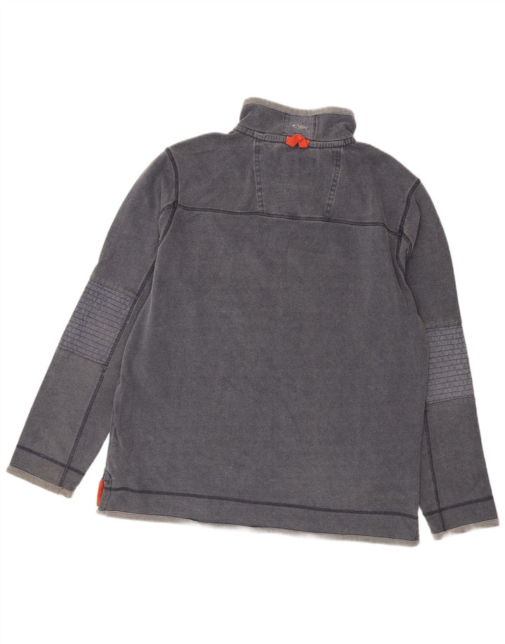 Felpa con collo con zip da uomo Weird Fish, grande cotone blu navy