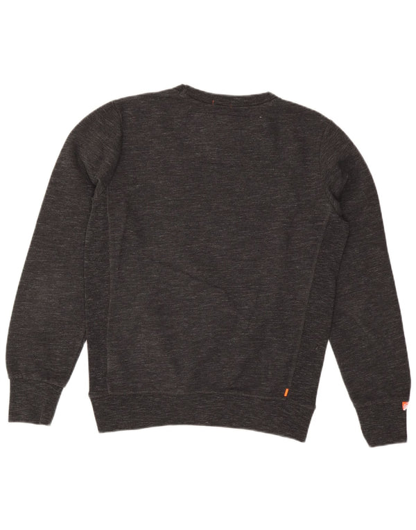 Felpa da uomo Superdry Maglione in cotone chiazzato grigio medio