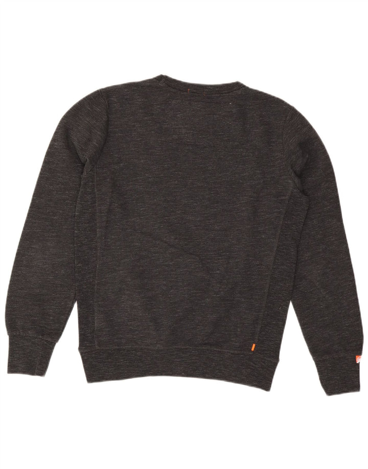 Felpa da uomo Superdry Maglione in cotone chiazzato grigio medio
