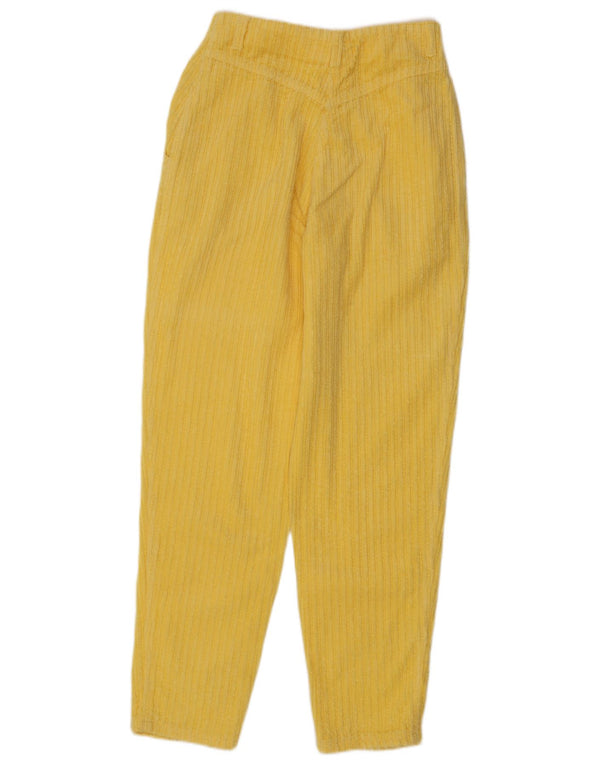 Pantaloni Benetton da donna in velluto a coste a vita alta IT 42 Medium W26 L31 Giallo
