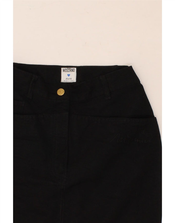 Gonna in denim da donna MOSCHINO W26 piccola in cotone nero