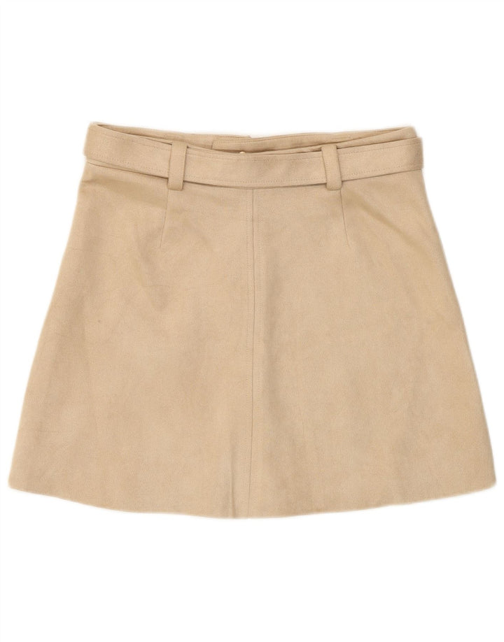 Minigonna da donna Zara media W28 poliestere beige