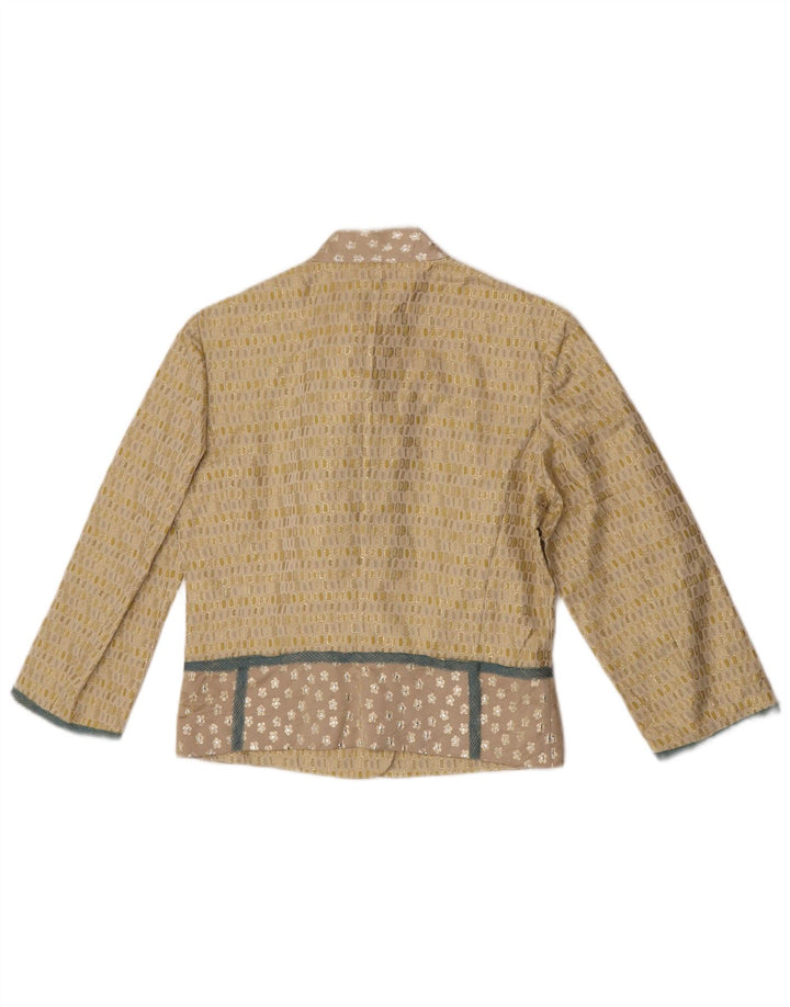 Giacca Bolero da donna a 4 bottoni corta Cividini IT 44 Giallo medio geometrico
