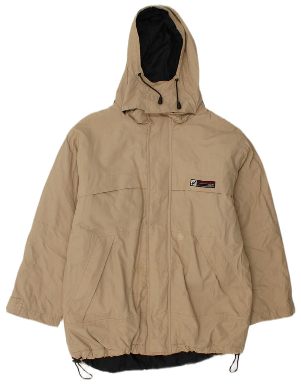 Giacca a vento con cappuccio ASICS da uomo UK 36 Small Beige Poliammide