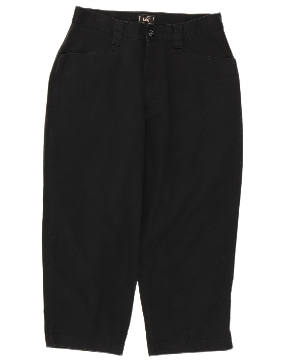 Pantaloni capri affusolati a vita alta da donna LEE US 6 medi W30 L20 neri