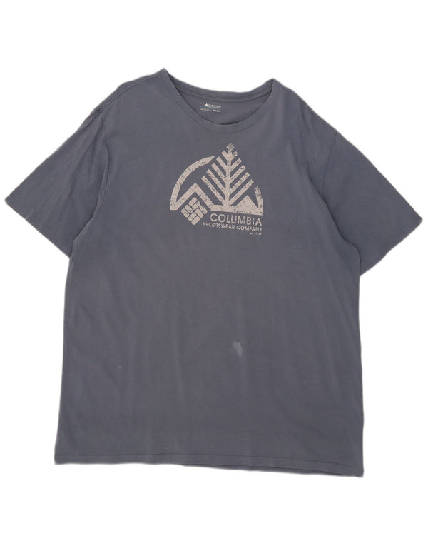 T-shirt grafica da uomo Columbia Top 2XL cotone blu