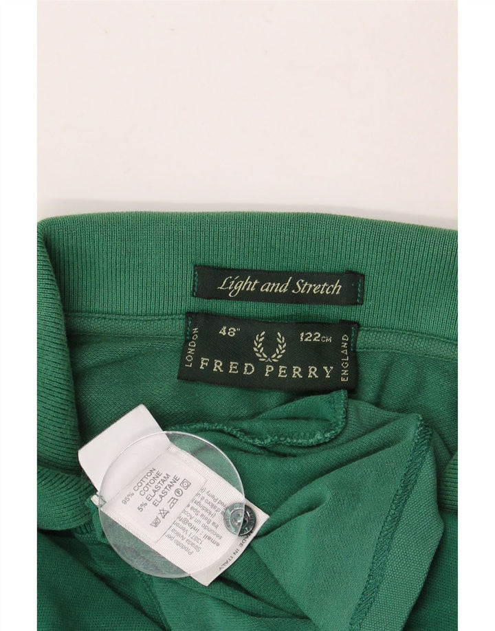 FRED PERRY Polo da uomo a maniche lunghe grande in cotone verde