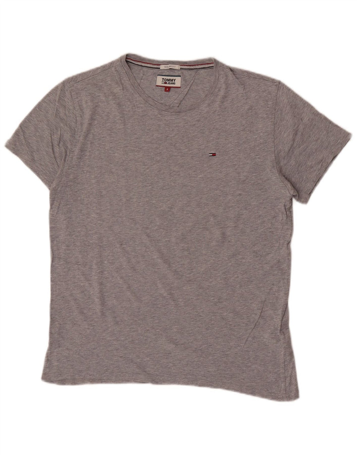 T-shirt da uomo vestibilità regolare Tommy Hilfiger Top Small in cotone grigio