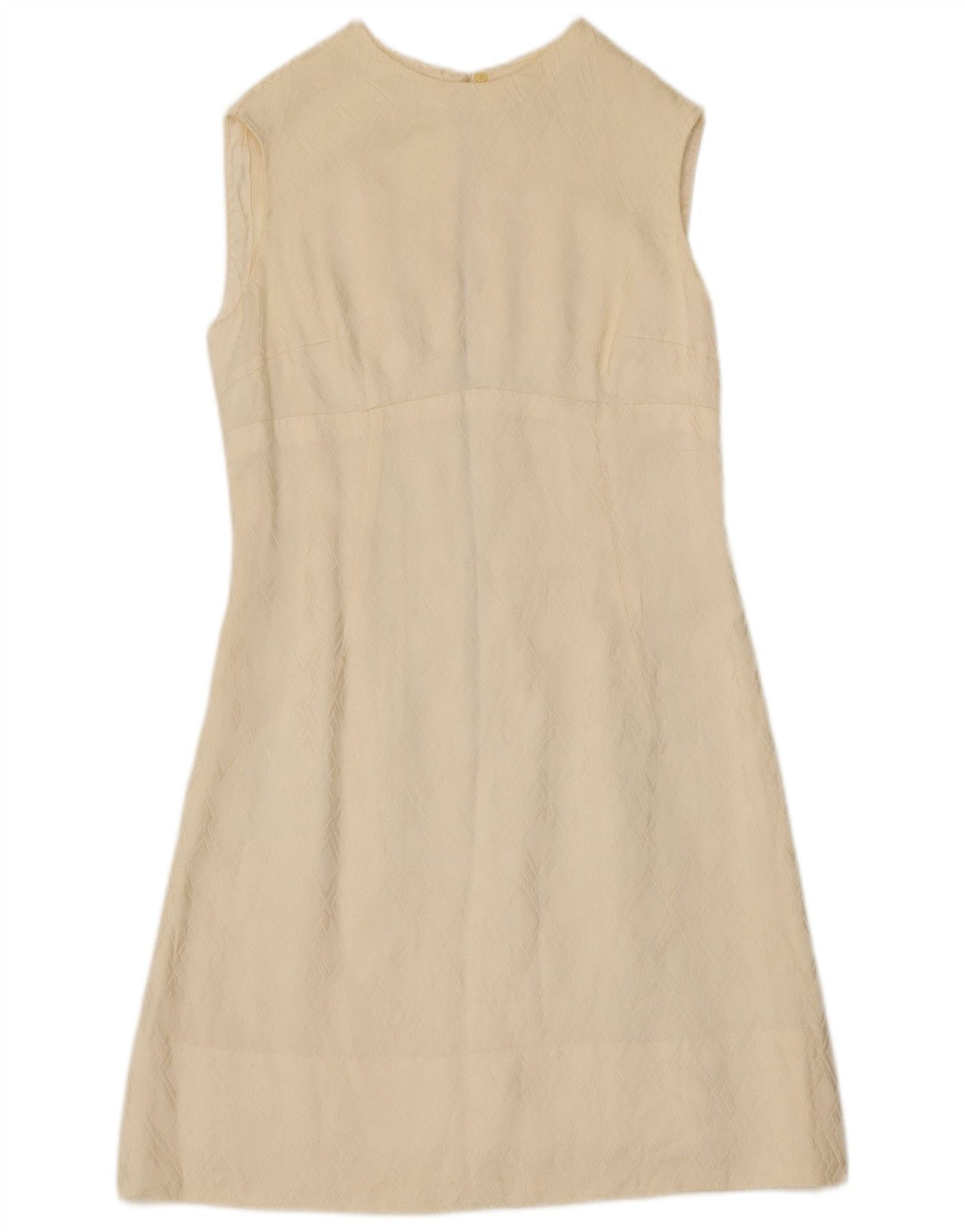 VINTAGE Womens A-Line Dress UK 12 Medium Off White Argyle/Diamond