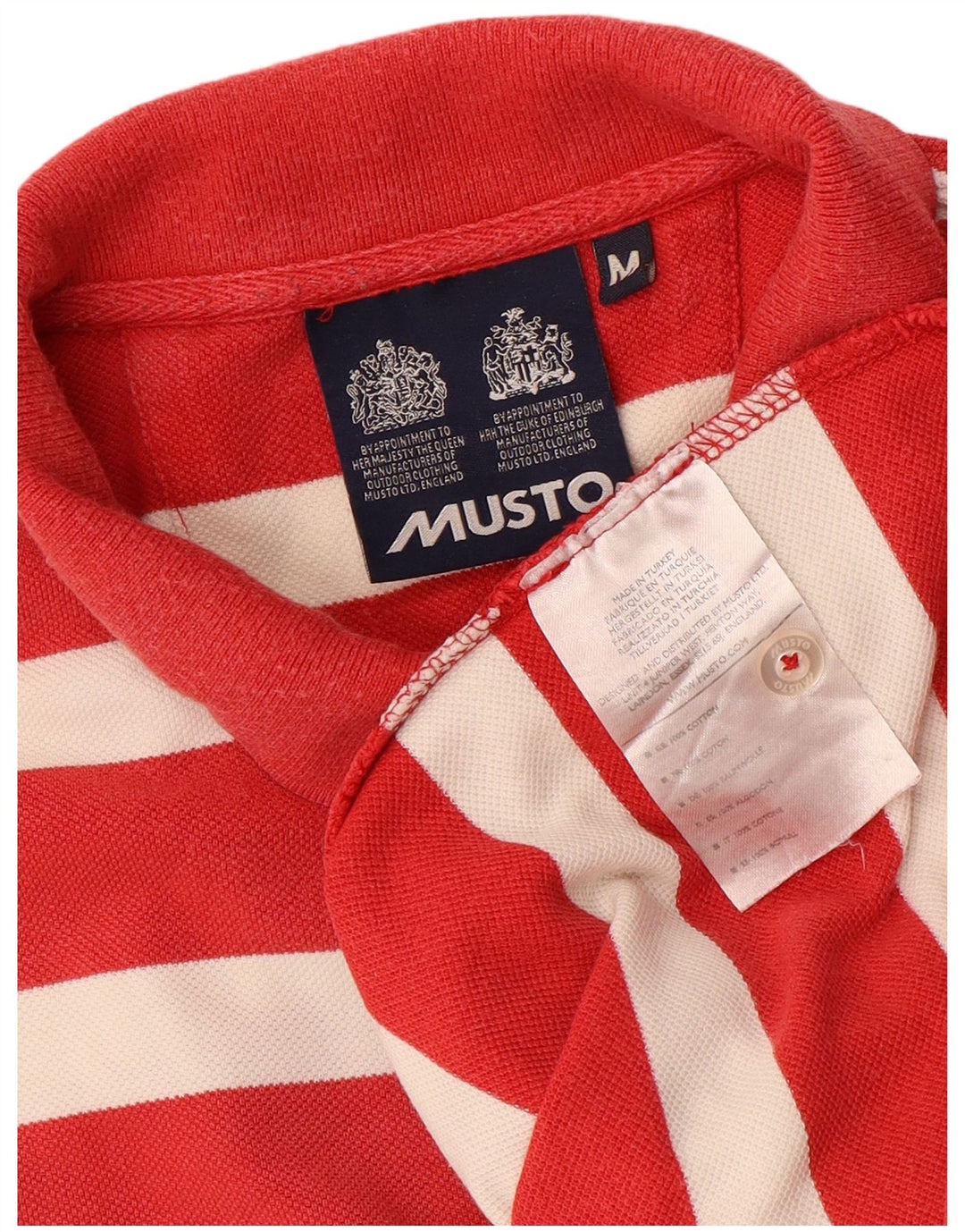 Polo da uomo MUSTO in cotone a righe rosse medie