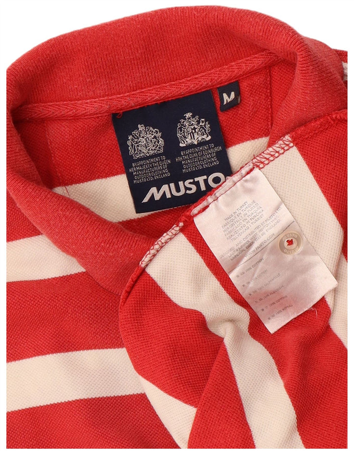 Polo da uomo MUSTO in cotone a righe rosse medie