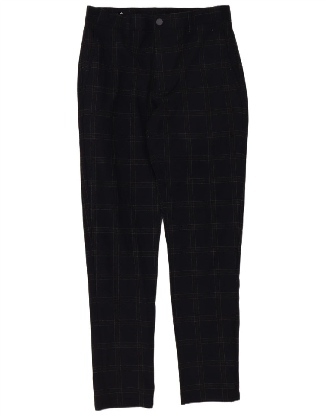 Pantaloni chino slim da uomo Zara piccoli W30 L29 poliestere a quadri blu navy