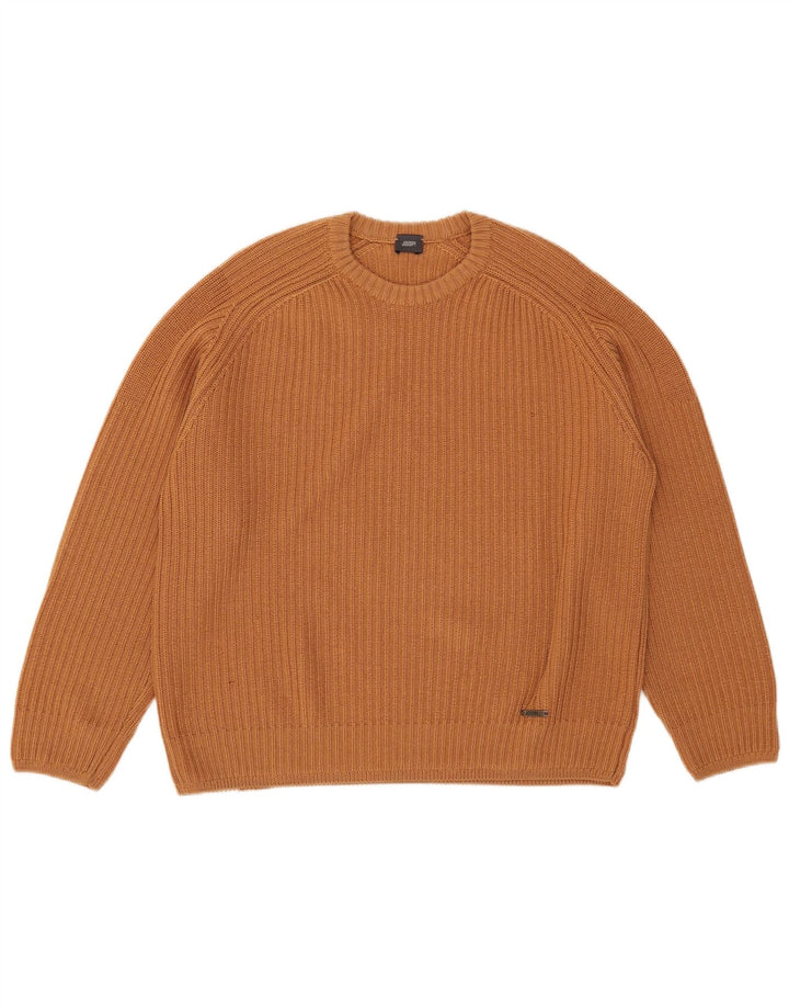 Maglione maglione girocollo da uomo Joop IT 50 lana marrone medio