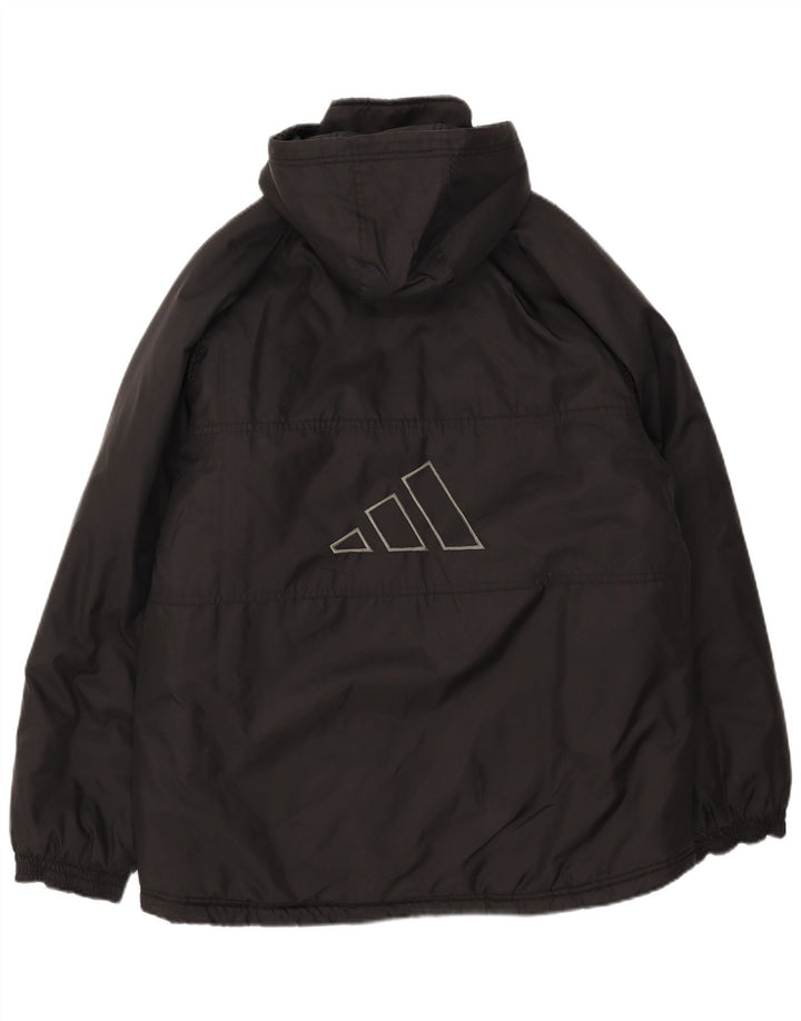 Giacca imbottita con cappuccio grafico da uomo Adidas UK 38/40 medio poliestere nero