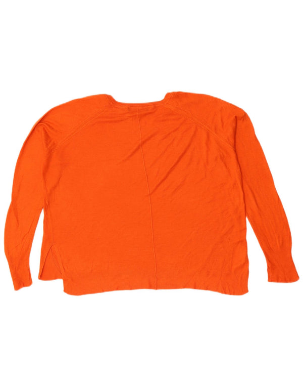 Maglione corto con scollo a barca oversize da donna Zara UK 10 piccolo arancione