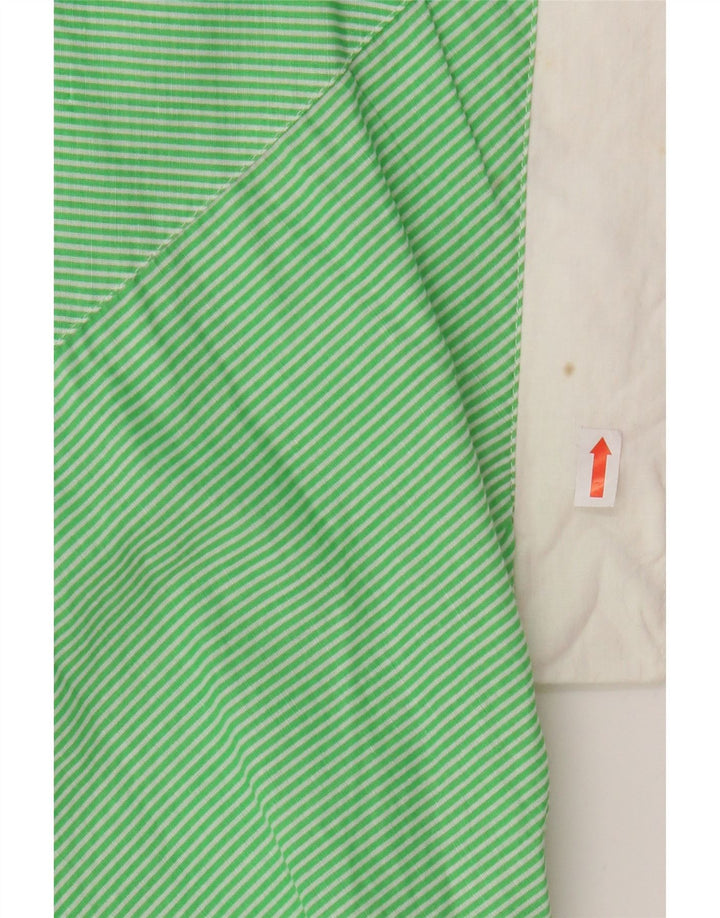 BENETTON Womens Blouse Top IT 44 Medium Green Pinstripe Cotton Vintage Benetton and Second-Hand Benetton from Messina Hembry 