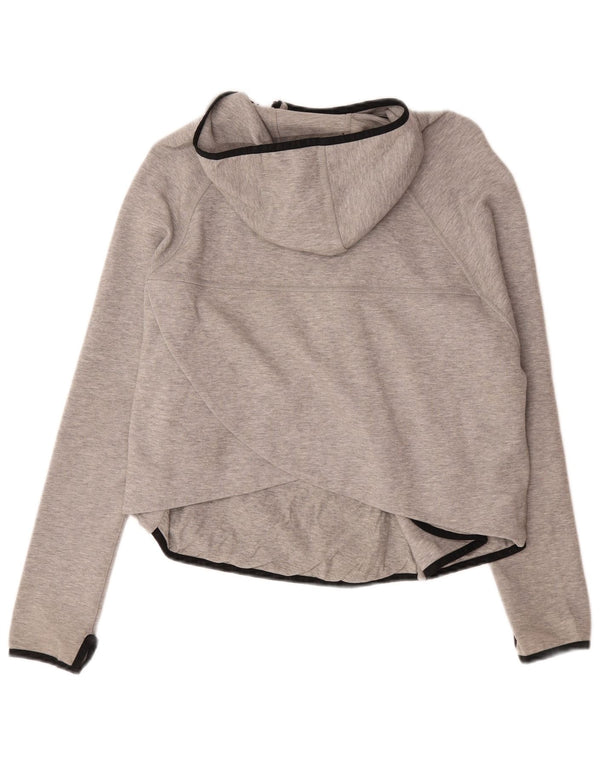Felpa con cappuccio e zip da donna Nike UK 16 grande cotone grigio