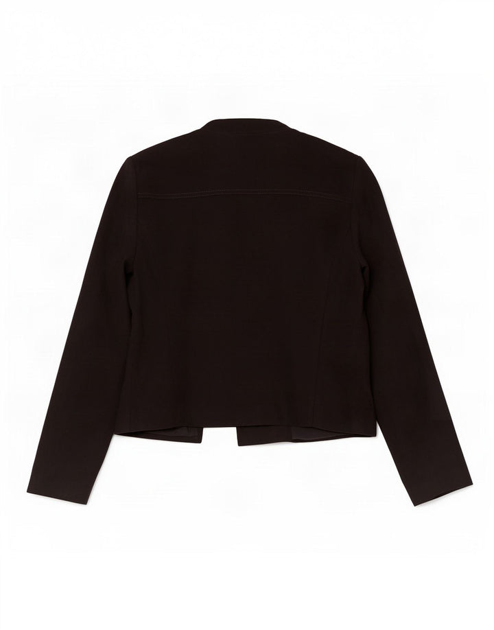 Giacca blazer con zip intera da donna Marks & Spencer UK 14 poliestere nero medio