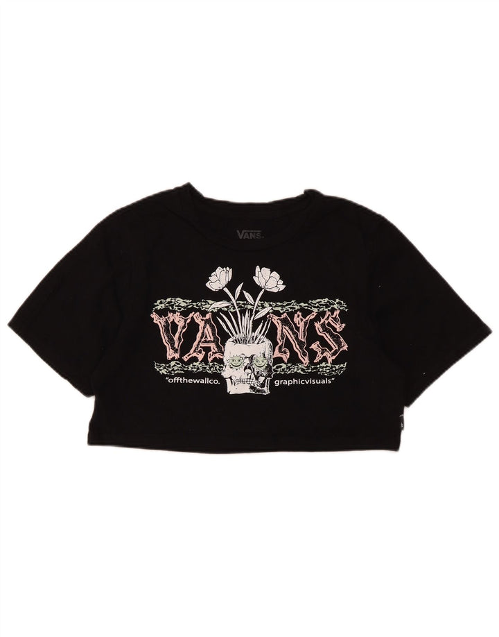 T-shirt grafica corta da donna Vans UK 12 cotone medio nero
