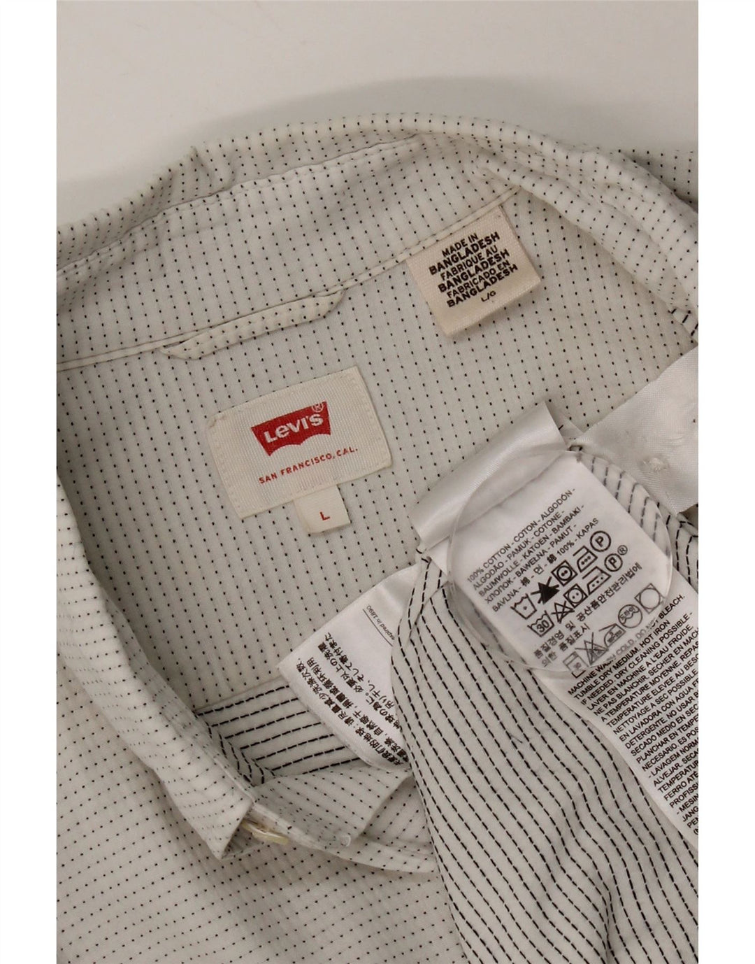 Camicia Levi's Uomo Large in cotone maculato bianco