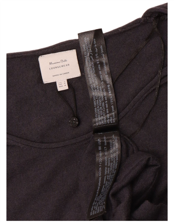 Massimo Dutti Maglione da donna con scollo a barchetta UK 14 Lana grigio medio