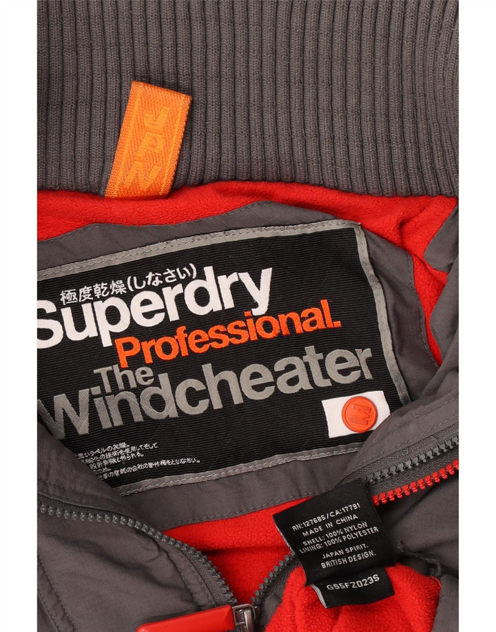 Giacca a vento con cappuccio da donna Superdry The Windcheater UK 14 Grigio medio