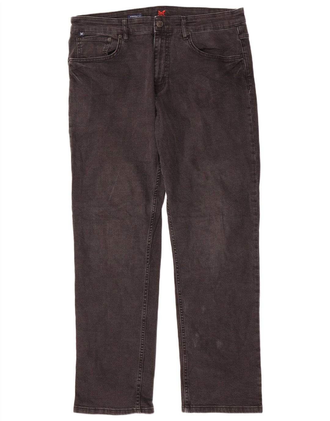 Crew Clothing Jeans dritti da uomo W38 L32 Cotone grigio