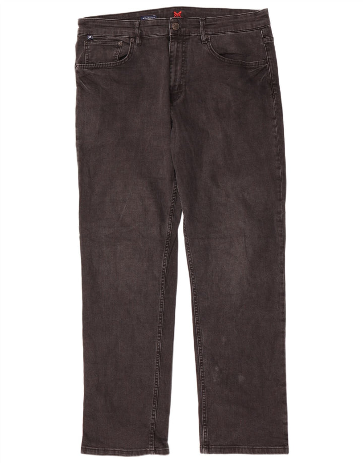 Crew Clothing Jeans dritti da uomo W38 L32 Cotone grigio