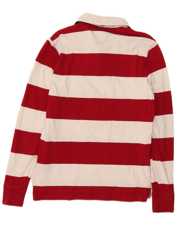 Polo da rugby da uomo vintage fit Tommy Hilfiger piccola a righe rosse