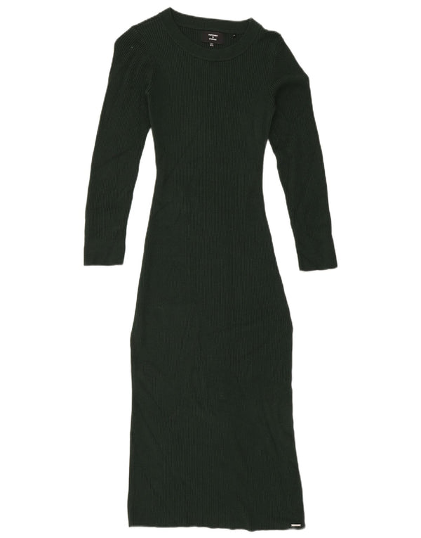 Superdry Womens Knit Bodycon Dress UK 8 Small Green Viscose