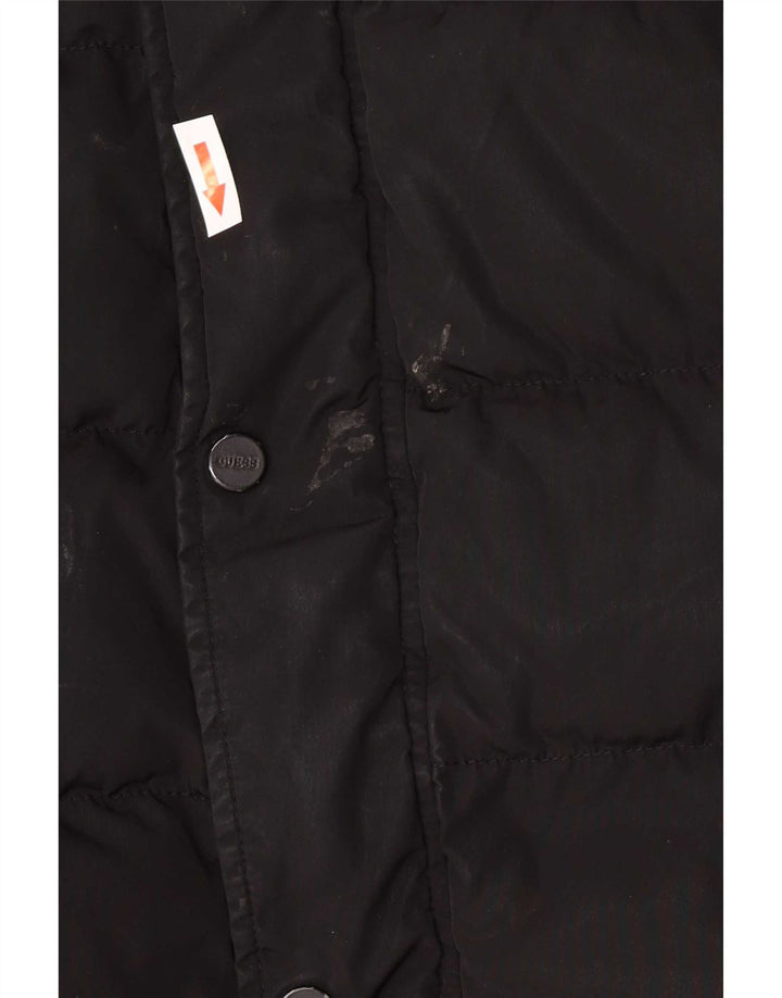 Guess Giacca imbottita con cappuccio da uomo UK 40 Large Nero Poliestere