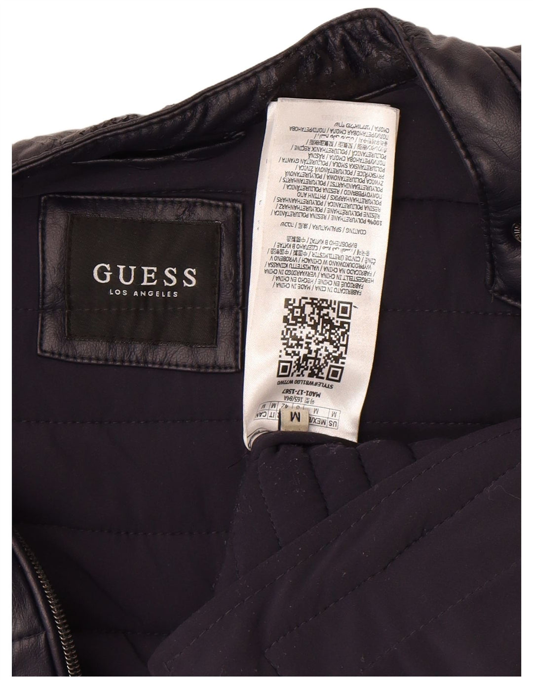 Giacca imbottita da donna GUESS UK 14 Medium Blu Navy Poliuretano