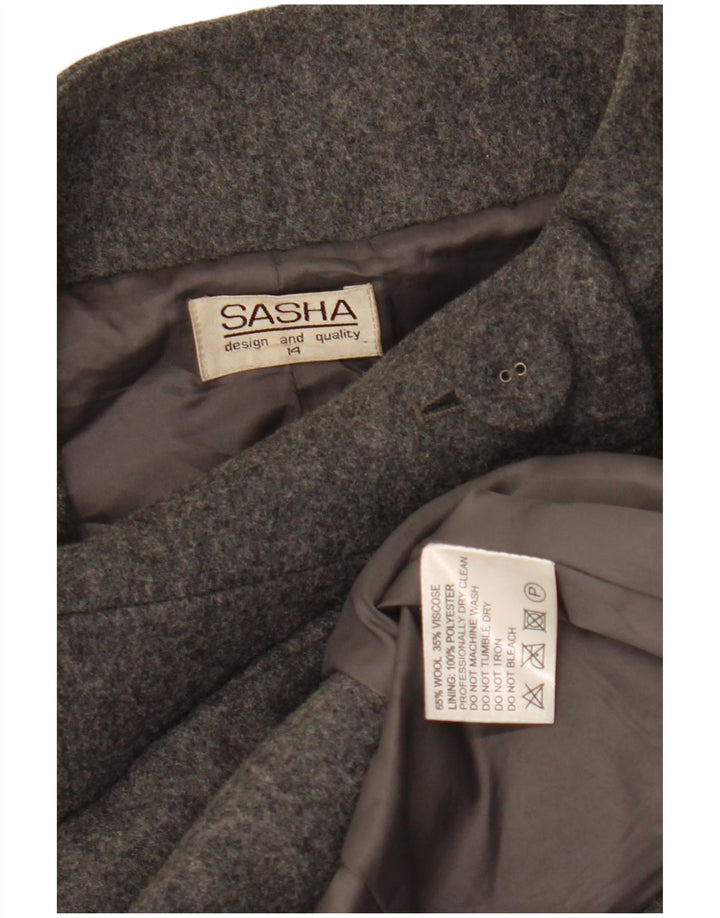 Giacca blazer a 6 bottoni da donna Sasha UK 14 Lana grigio medio