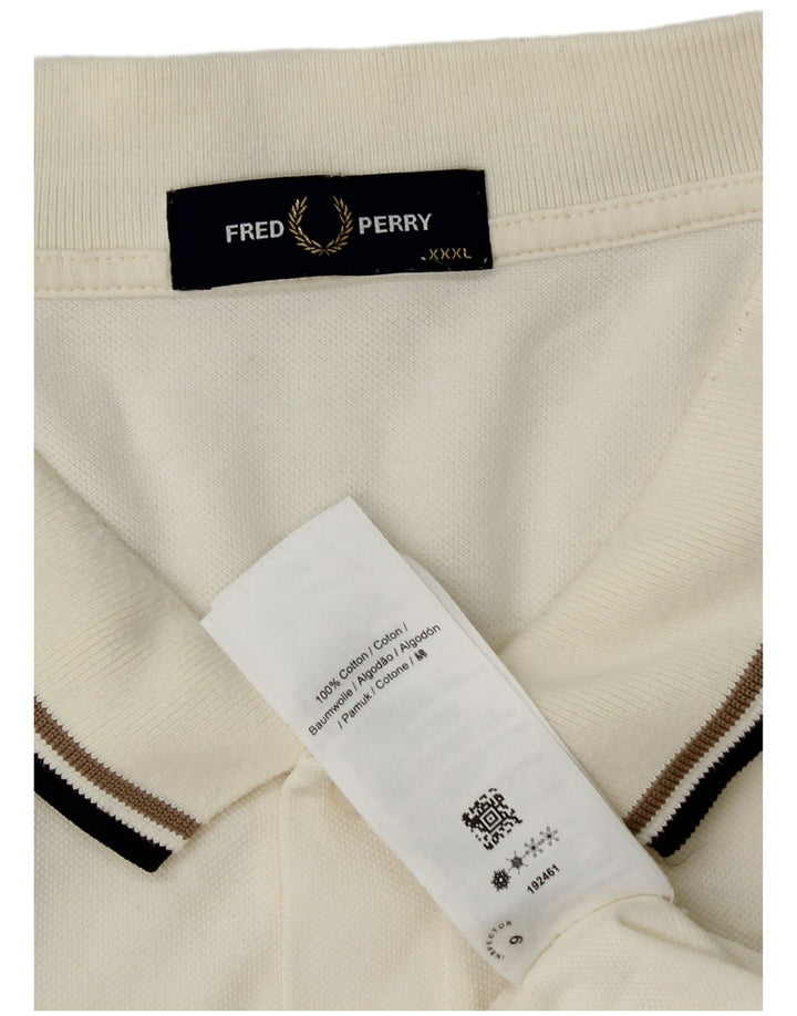 Polo da uomo Fred Perry 3XL in cotone bianco sporco