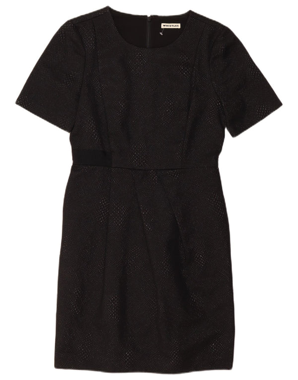 WHISTLES Womens Sheath Dress UK 12 Medium Black Flecked Polyester