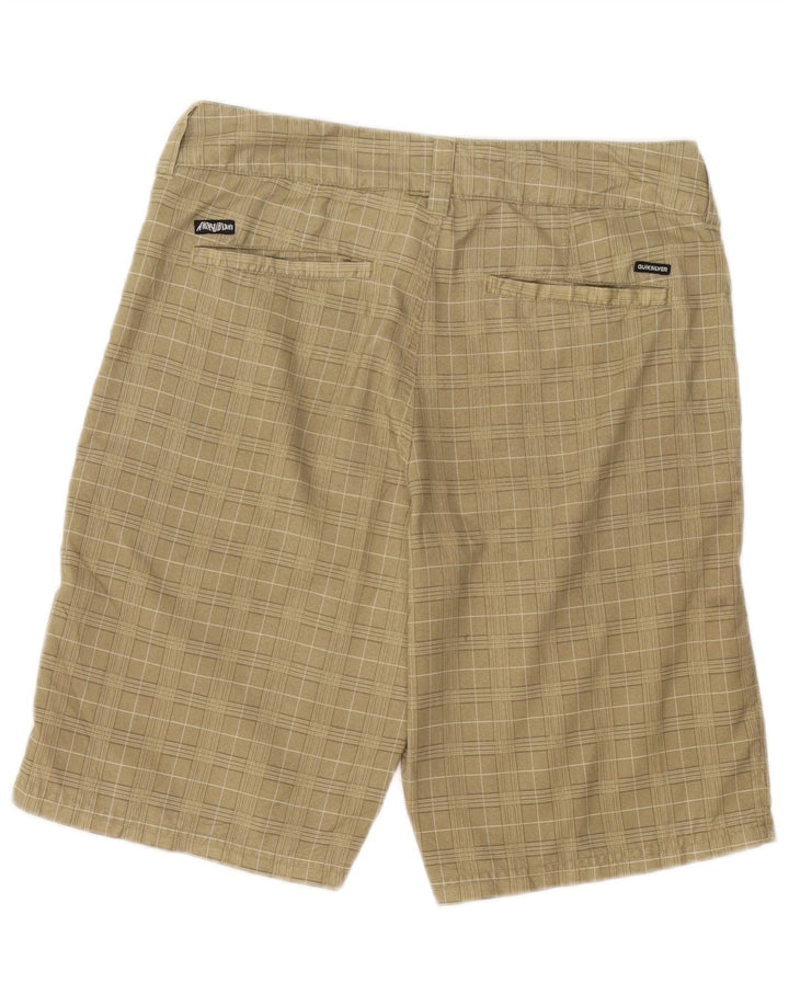 Pantaloncini chino Quiksilver Thavar da uomo W31 poliestere a quadri beige medio
