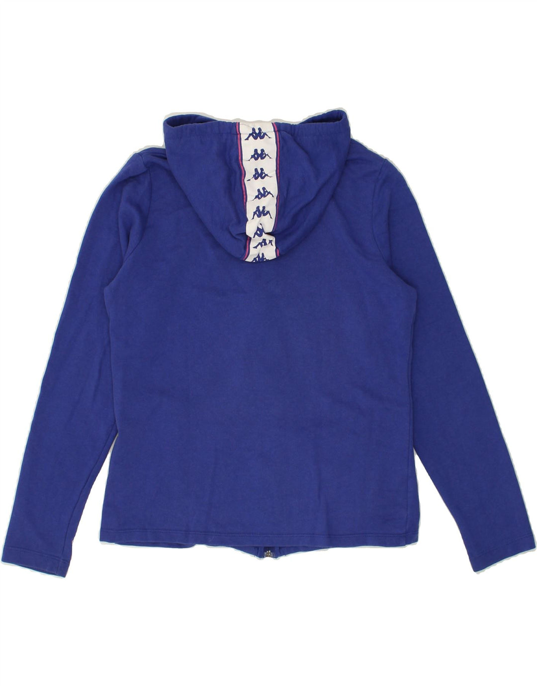 KAPPA Womens Graphic Zip Hoodie Sweater UK 14 Medium Blue | Vintage Kappa | Thrift | Second-Hand Kappa | Used Clothing | Messina Hembry 