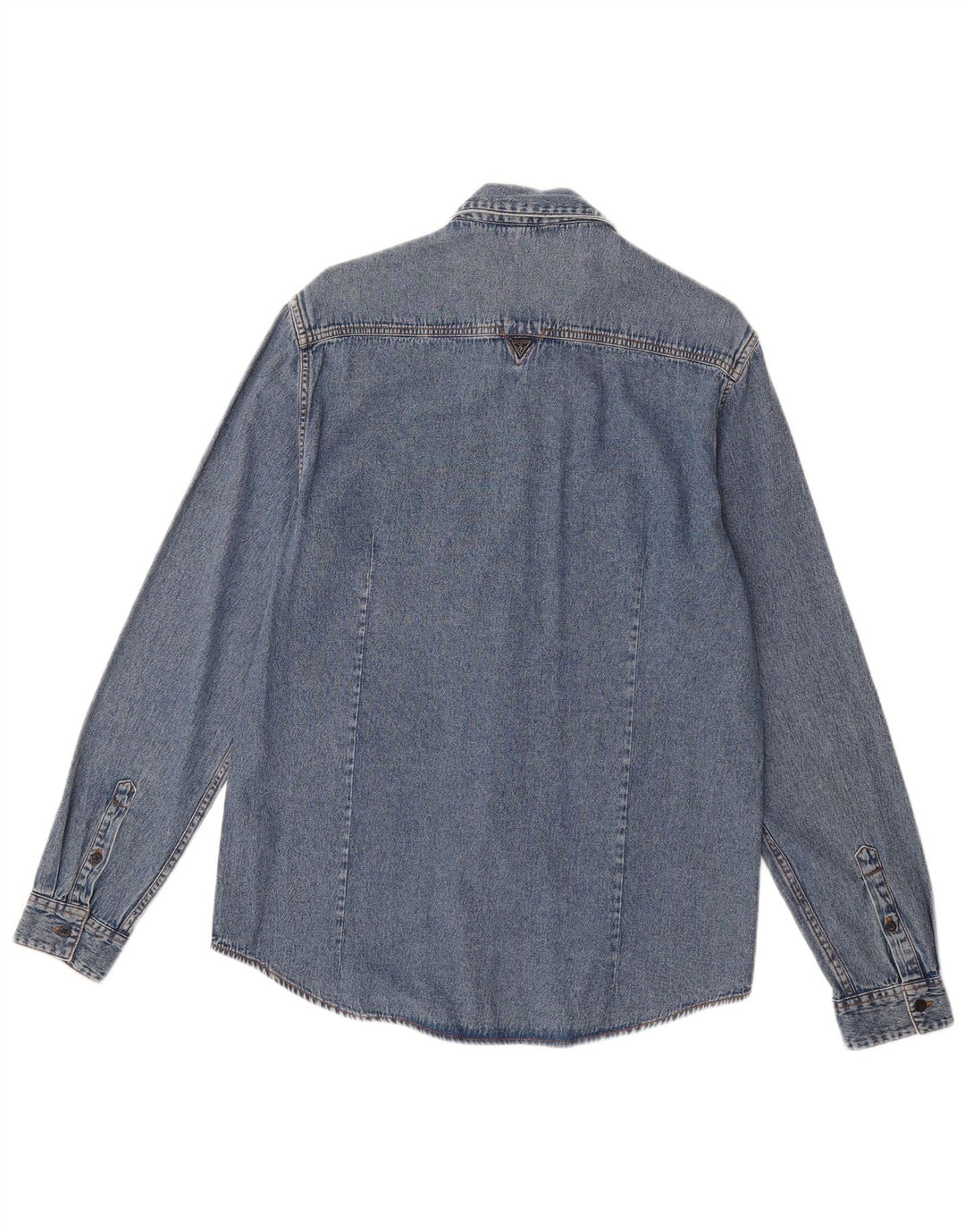GUESS Mens Denim Shirt Medium Blue Cotton
