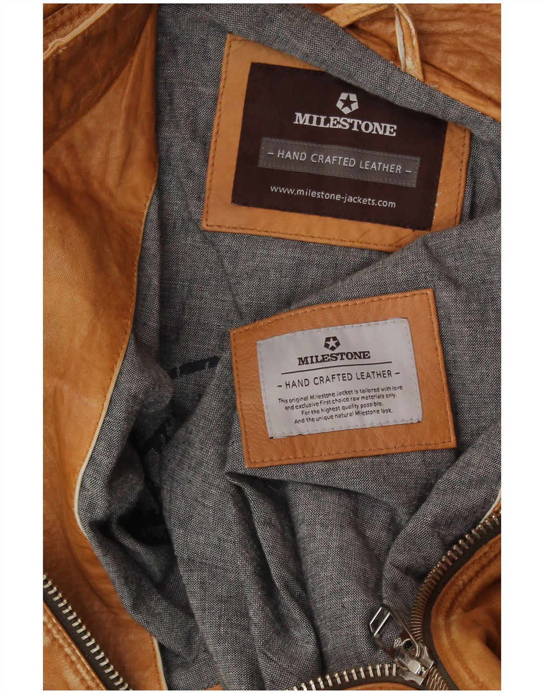 Giacca in pelle da uomo MILESTONE UK 40 Grande pelle beige