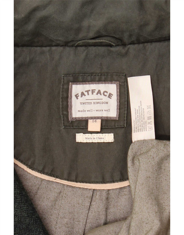 Giacca da donna in cotone cerato Fat Face UK 14 Medio Cachi