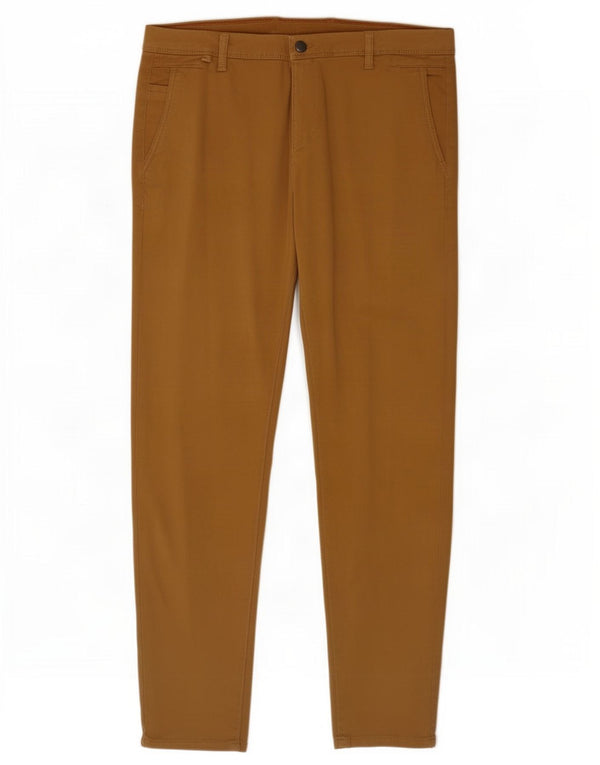 Pantaloni chino slim da uomo Zara EU 44 Large W34 L30 cotone marrone